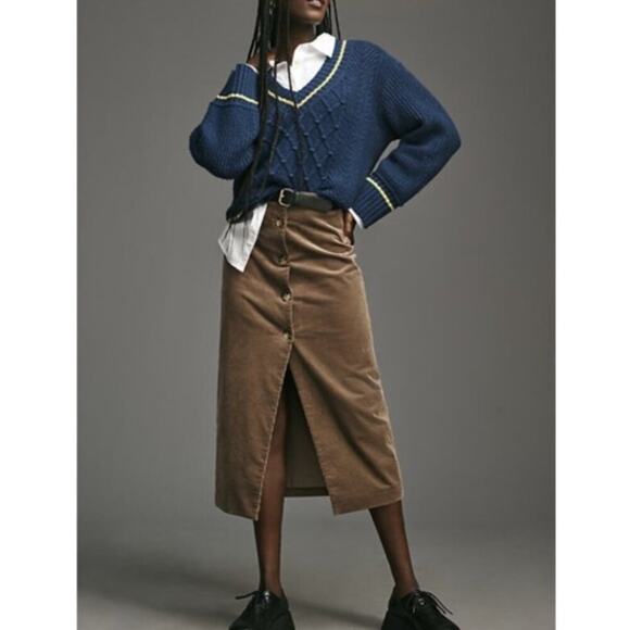 Maeve By Anthropologie The Tillie V-Neck Pullover Sweater by Maeve SZ XXS Preppy - Picture 13 of 14